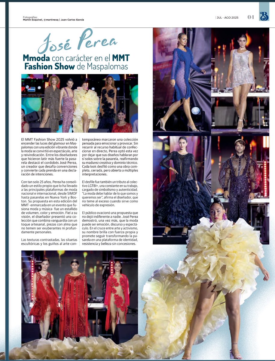 José Perea (@modaperea) on Twitter photo Despertarte esta mañana y ver tu desfile en una revista Internacional 🥹🥹🥹 #JosePerea #MusicMeetsTourism #Canarias #Maspalomas #Fashion Despertarte esta mañana y ver tu desfile en una revista Internacional 🥹🥹🥹 #JosePerea #MusicMeetsTourism #Canarias #Maspalomas #Fashion