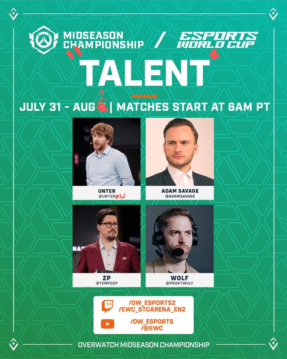 Working the B stream for first two days of EWC #hired, costreaming days 3/4 on my own twitch so you'll never be rid of me. Quotations around talent are just for me 💚