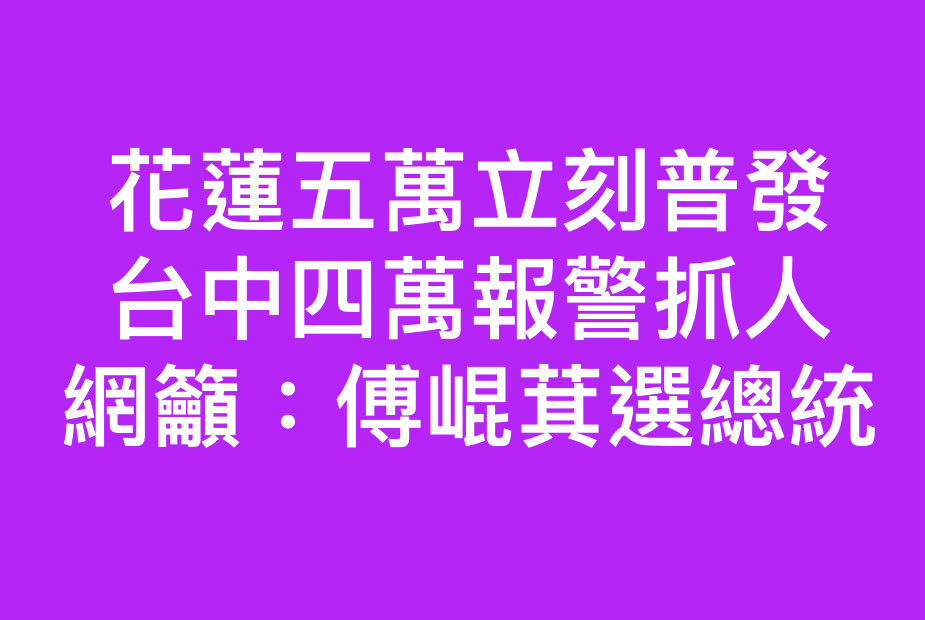盧下傅上，支持傅總統
