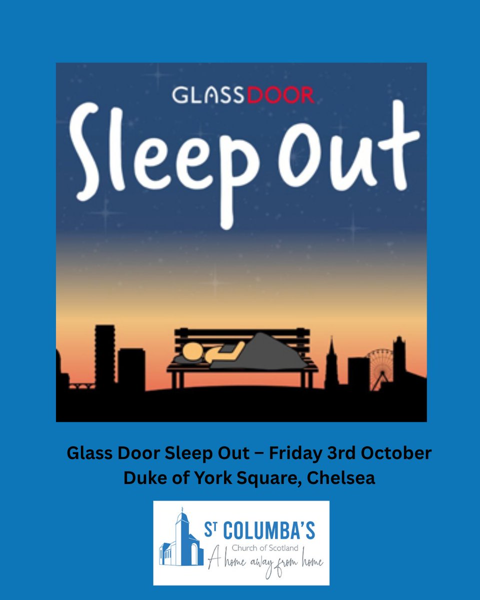 Could you give up your bed for one night?

Join us on Friday 3 Oct at Duke of York Square, Chelsea for <a href="/GlassDoorLondon/">Glass Door Homeless Charity</a>’s Sleep Out—a powerful night of solidarity, community &amp; hope.

Register: glassdoor.org.uk/Event/sleep-ou…
#SleepOut #EndHomelessness #GlassDoor25