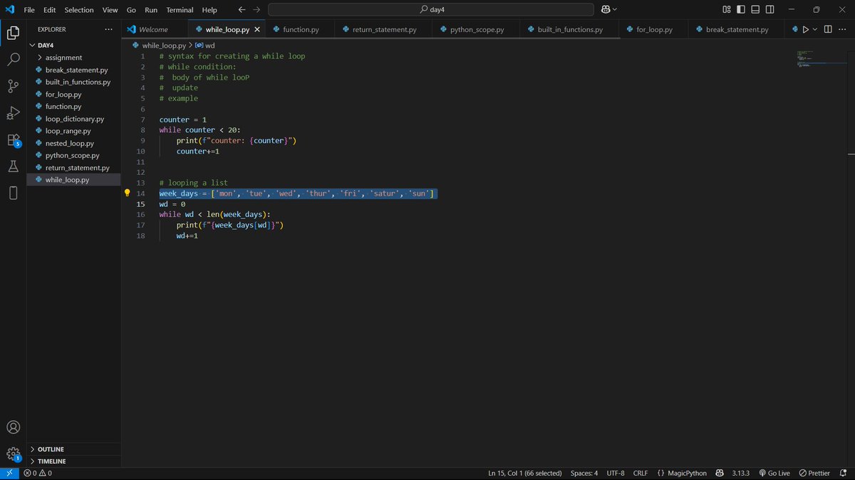 web3huzz's tweet image. Still on my journey in programming with @SabiProgrammers 

I was able to gain hands on builtin functions, loop, return statement, python scope