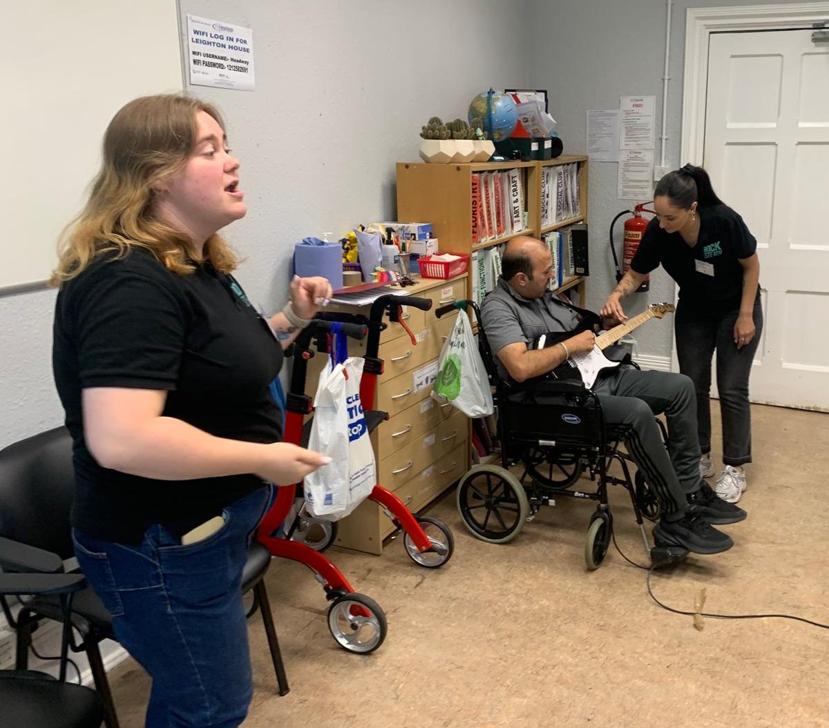 Leighton House had another visit from Rocksteady for a foundation day recently. Clients loved getting involved and learned not 1, not 2 but 3 songs! Great work.
#music #musictherapy #braininjury