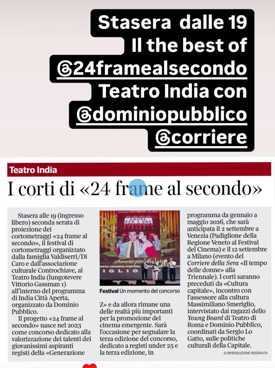 Davvero stasera avete di meglio da fare? ❤️
Vi aspettiamo stasera a Roma, Teatro India, alle 19