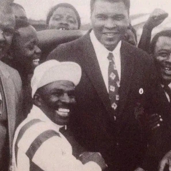 Jacob "Baby Jake" Matlala and Muhammad Ali.