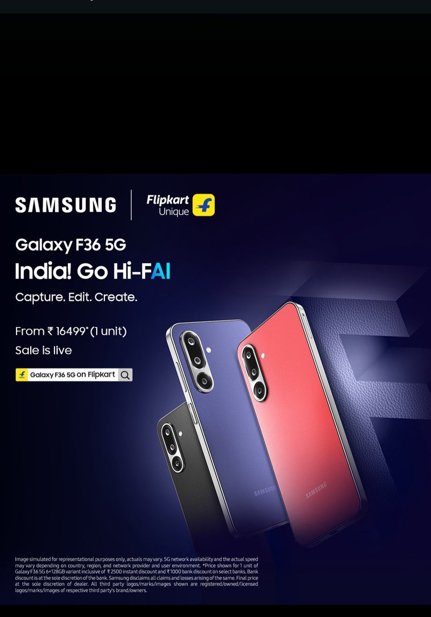 Vlogs like a pro in 4K even with the selfie cam 😎 in studio-level sharpness by using  #SamsungGalaxyF36 5G.   Own it now at ₹16,499 only on Flipkart. #Samsung #IndiaGoHiFAI 
#LoveForGalaxyF36 #GalaxyF36SaleIsLive #FlipkartUnique