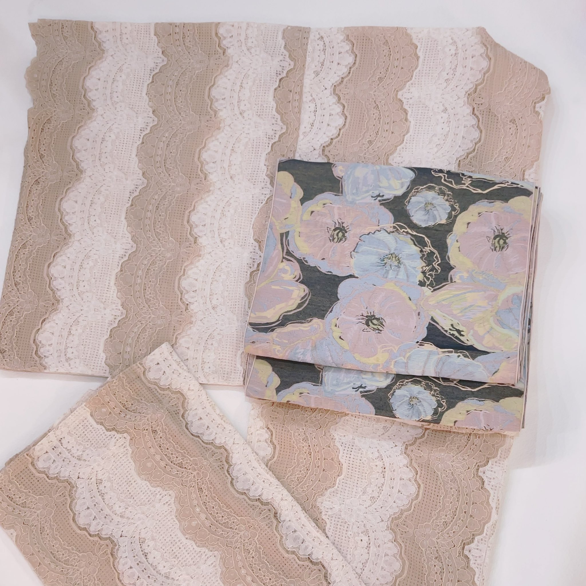 【美品】【MIKI SAKURA】兵児帯 ホワイトシルバーフラワー MIKI SAKURA