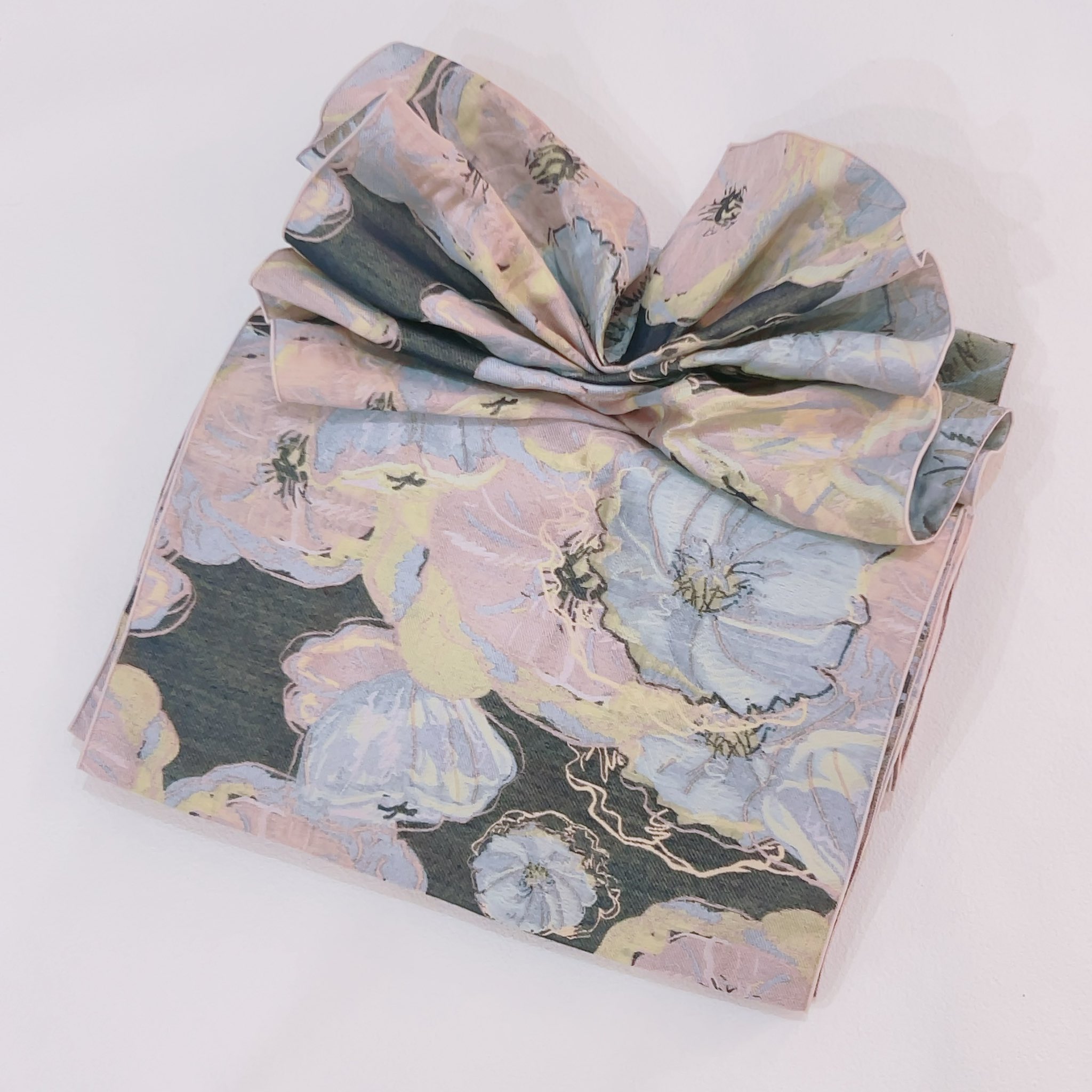 【美品】【MIKI SAKURA】兵児帯 ホワイトシルバーフラワー 美品】【MIKI SAKURA】兵児帯 ホワイトシルバーフラワー