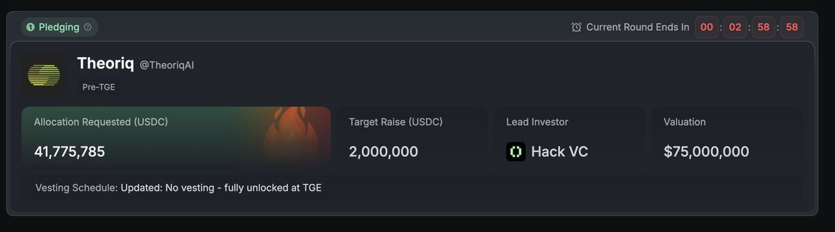 teddi_speaks's tweet image. So @TheoriqAI Raised $41M on Capital Launchpad with 2 hours left. 20x Oversubscribed.
This is what most projects raise for development.
This is the best time for AI Agent Swarms, Congrats to the Theoriq team, Huge upside for scaling.
Theoriq was the alpha all along. GTM 🦾