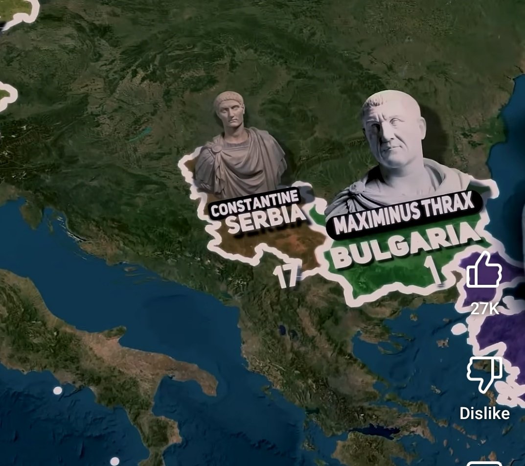 StartusharMr's tweet image. Things I learned today.
Out of 67 Roman emperors, 17 were from Serbia and just 27 from Italy