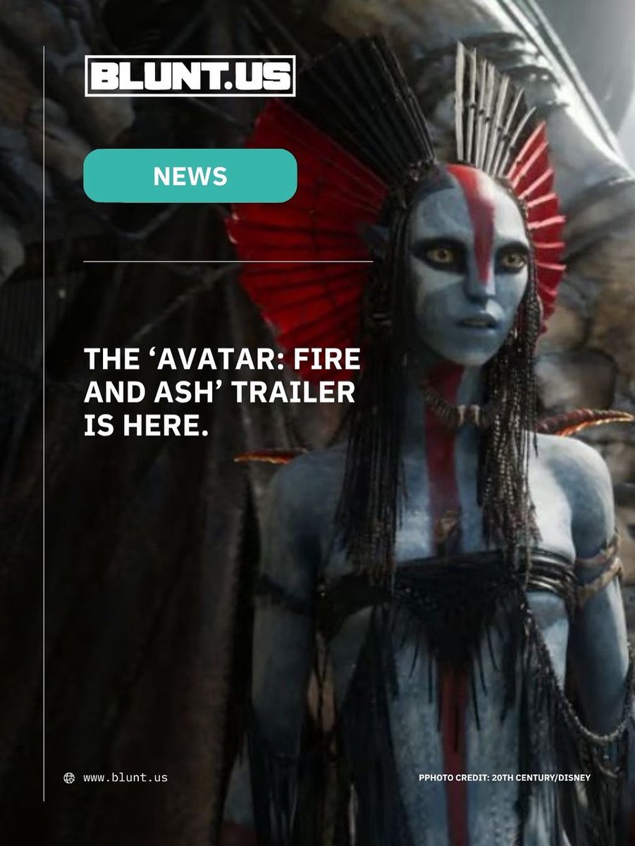 bluntmagus's tweet image. Have you seen the ‘Avatar: Fire and Ash’ trailer yet? It’s here and looks the goods 👊
Full story, including trailer ⤵️
blunt.us/film/avatar-fi…
Take a look and let us know if you are hype for it!