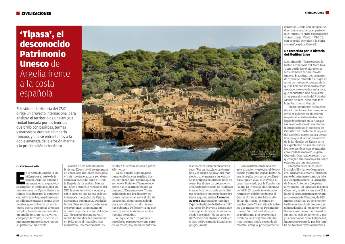 CSIC's tweet photo. @PaisPti @CienciaGob @delPinoE @ArchHubCSIC @CCHS_CSIC @mncn_csic @IGME1849 @imfcsic @IAM_CSIC En la sección de Civilizaciones y culturas, la revista aborda las investigaciones sobre:

El antiguo Egipto
Los iberos
Tarteso
Roma
Al-Ándalus
África occidental https://t.co/KcLM9WJUlf