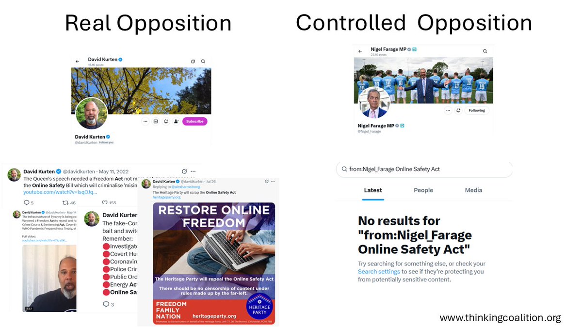 Thinking Slow (@thinkingslow1) on Twitter photo By now people should be able to tell Controlled Opposition from Real Opposition. Farage NEVER mentioned Online Safety Act whereas <a href="/heritagepartyuk/">Heritage Party</a> has been warning about these dangers since 2022. The Act was passed in 2023 so Farage's opposition in 2025 is meaningless theatre, By now people should be able to tell Controlled Opposition from Real Opposition. Farage NEVER mentioned Online Safety Act whereas <a href="/heritagepartyuk/">Heritage Party</a> has been warning about these dangers since 2022. The Act was passed in 2023 so Farage's opposition in 2025 is meaningless theatre,