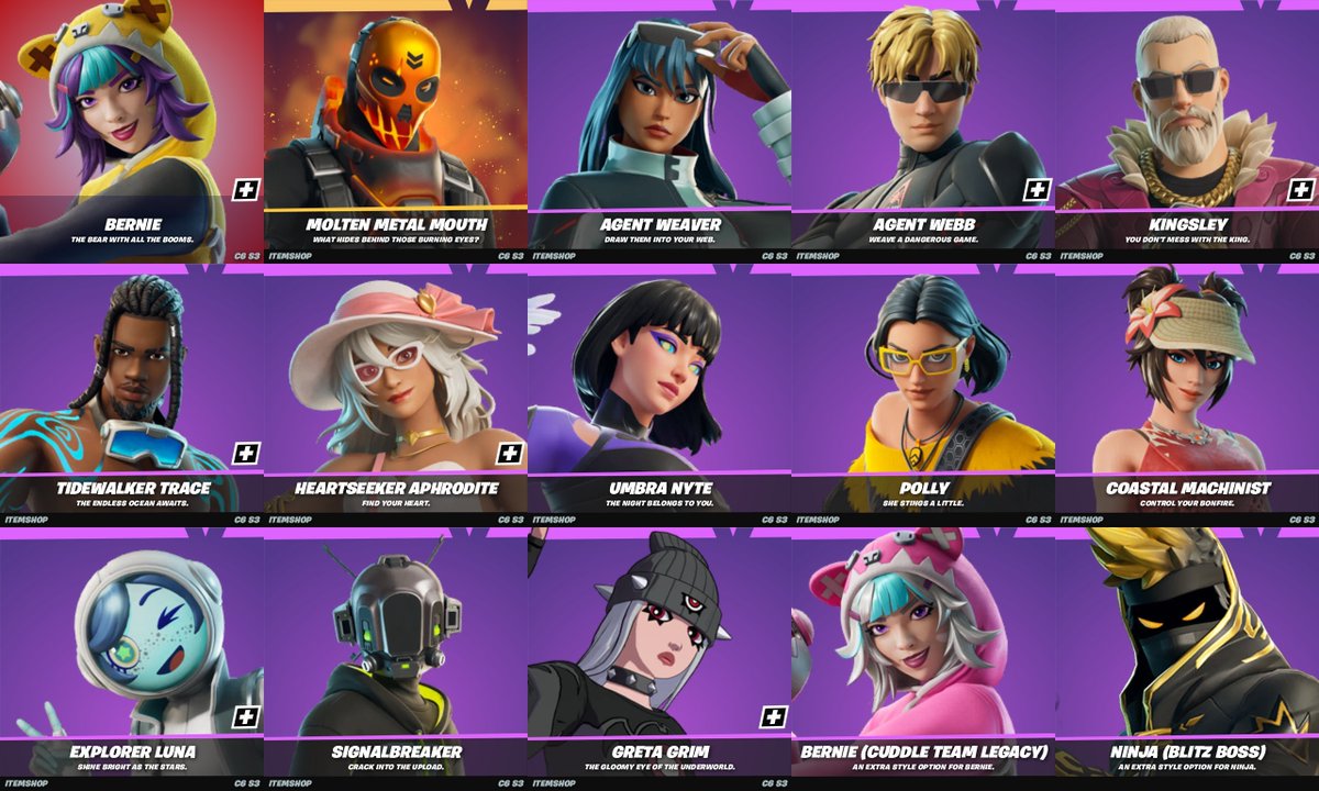 Tutte le skin aggiunte nella patch! #Fortnite