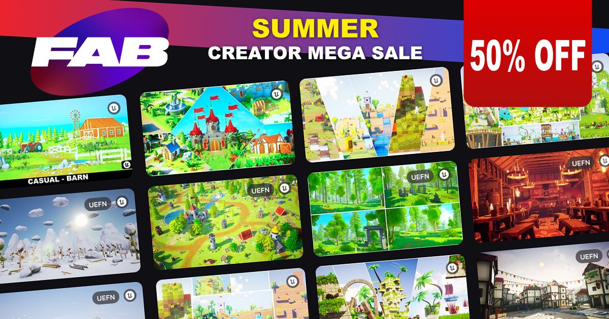 PolyArt3D's tweet photo. Last day for Fab Summer Creator Mega Sale 2025, it's 50% OFF !
Shop now before the sale ends on July 29, 5 PM ET
https://t.co/2JHq3BHGV9

#ue5 #unrealengine #fab #CreatedwithFab @fab https://t.co/T7eesgAF1Y