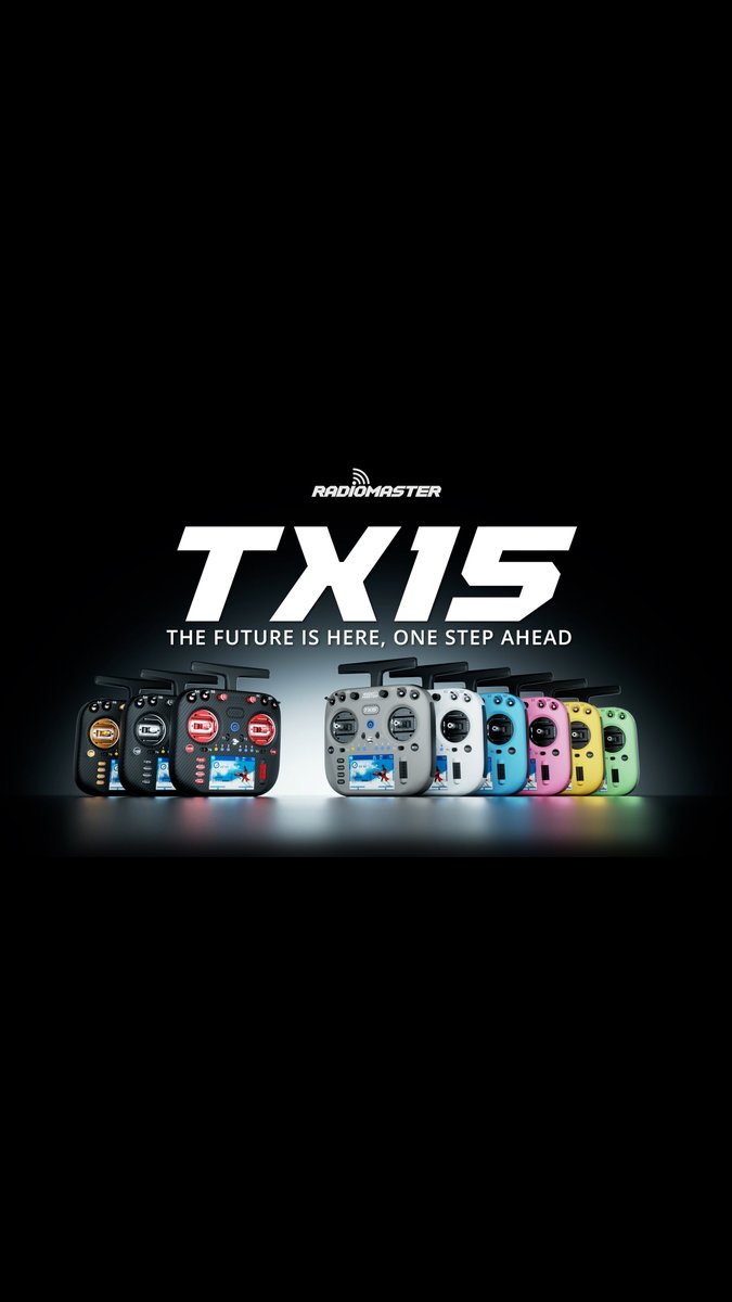 🚀 The wait is over. Introducing the TX15 Series from RadioMaster! The Future Is Here, One Step Ahead
STM32 H7 / 3.5-inch  touchscreen / ExpressLRS (2.4Gor 900M) / V5.0 gimbals or AG02 gimbals with RGB lights (MAX)
👉 radiomasterrc.com/products/tx15-…
👉 radiomasterrc.com/products/tx15-…