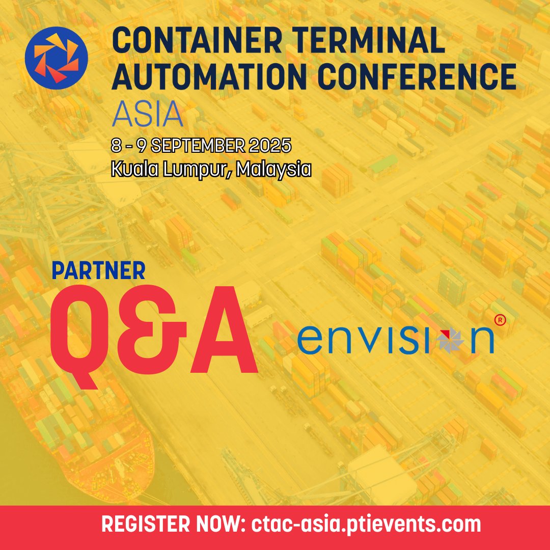 PortTechnology's tweet image. Get to know CTAC Asia&apos;s Event Partner Envision Enterprise Solutions in this exclusive Q&amp;amp;A! Discover how they&apos;re driving automation &amp;amp; digital transformation in ports across Asia. Read now: porttechnology.org/news/meet-our-… &amp;amp; grab your ticket: go.pardot.porttechnology.org/l/1057413/2025… #CTACAsia