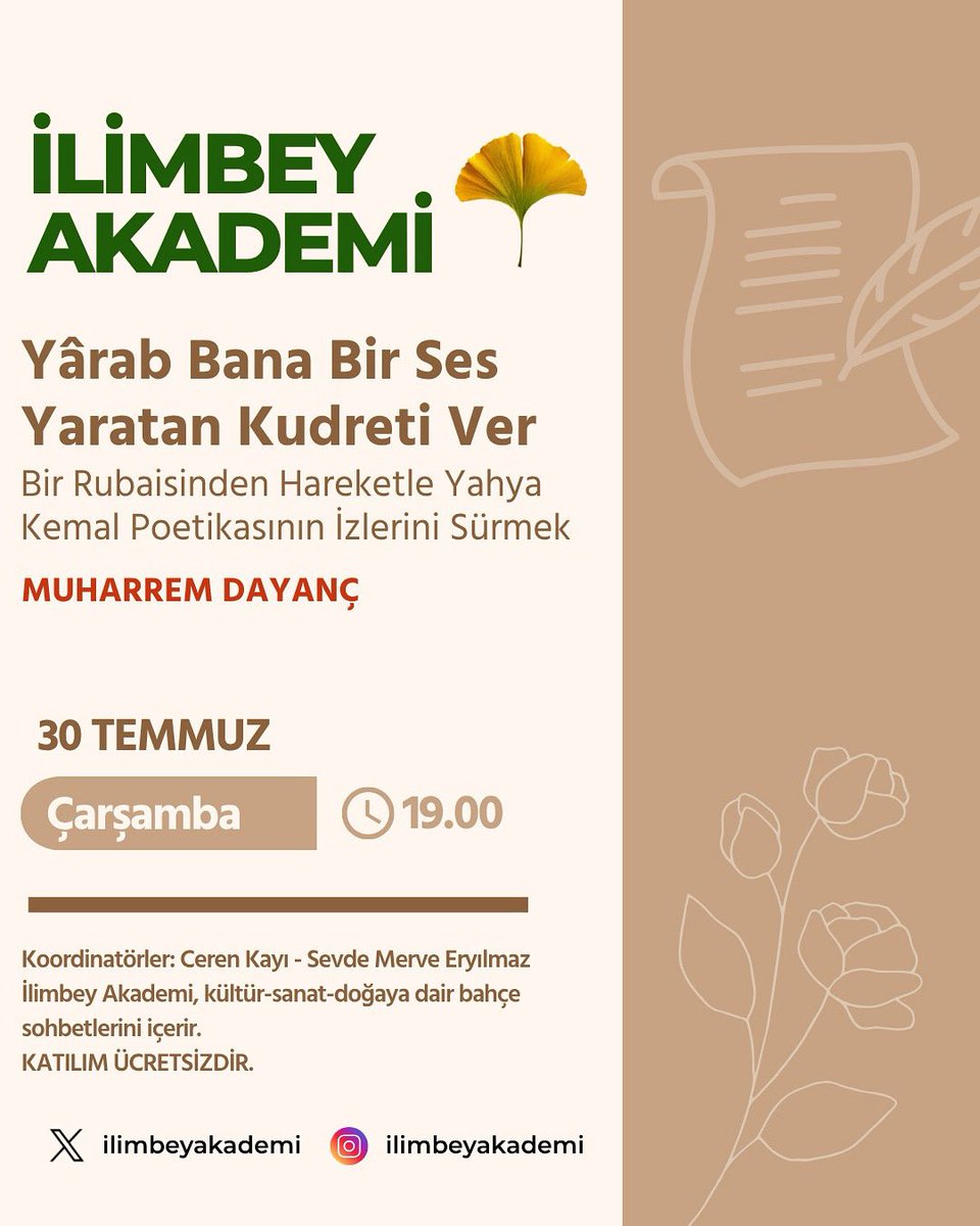 30 Temmuz, İlimbey Akademi.