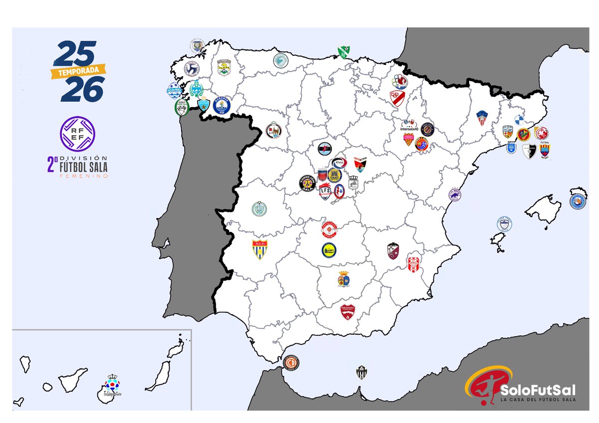 🟪 SEGUNDA DIVISIÓN FEMENINO FUTSAL

✍️ Os dejamos el mapa con los 48 inscritos en la categoría de plata del futbol sala femenino. aquí no me atrevo hacer grupos.