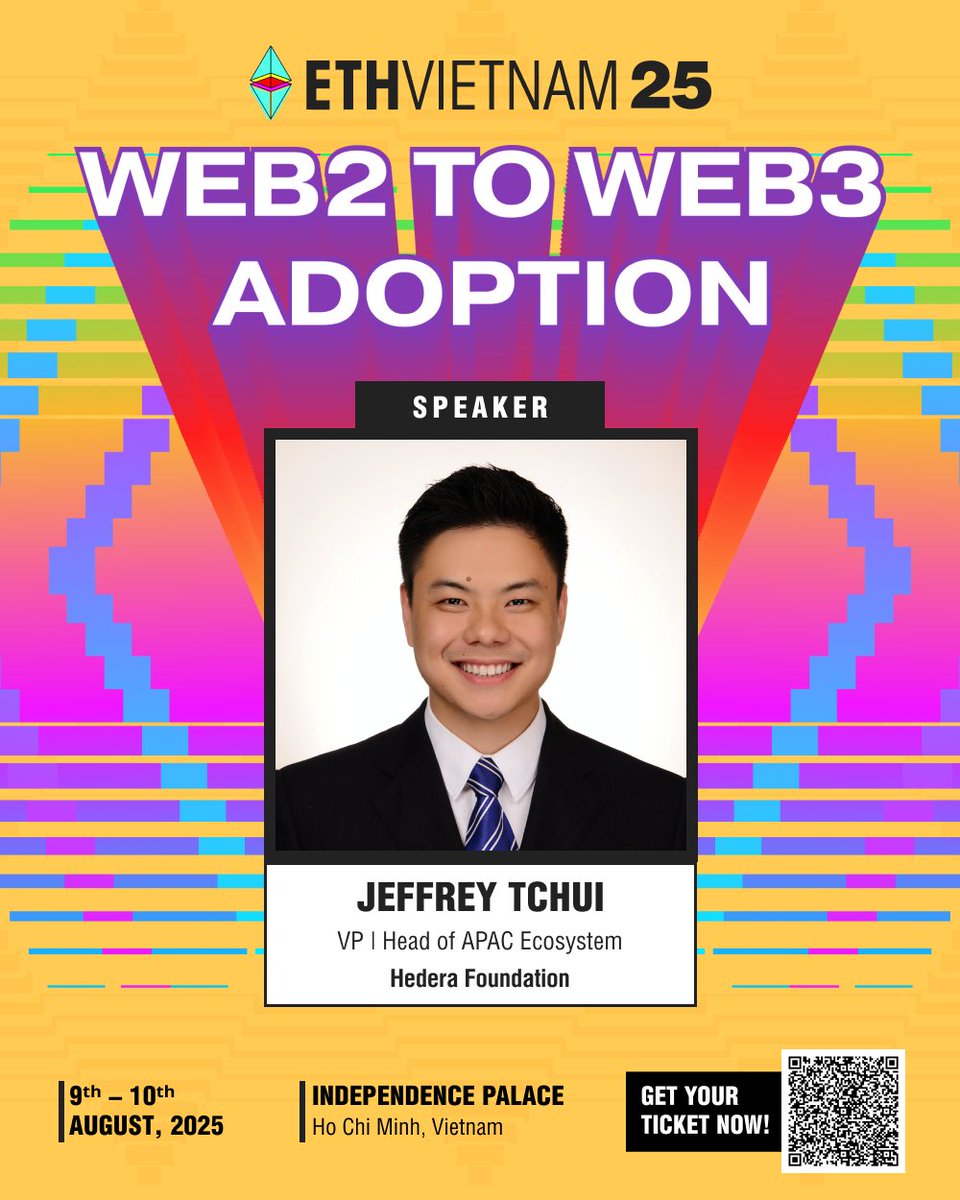 ETH Vietnam π»π³ | HO CHI MINH 2025 (@eth_vietnam) on Twitter photo π€ πππππππ ππππππππππππ
Weβre excited to welcome Jeffrey Tchui <a href="/jtchui_abroad/">Jeffrey Tchui</a> , Vice President & Head of APAC Ecosystem at <a href="/HederaFndn/">Hedera Foundation</a> to ETH Vietnam 2025! πβ¨
Jeffrey plays a key leadership role in growing Hedera's presence and partnerships across the π€ πππππππ ππππππππππππ
Weβre excited to welcome Jeffrey Tchui <a href="/jtchui_abroad/">Jeffrey Tchui</a> , Vice President & Head of APAC Ecosystem at <a href="/HederaFndn/">Hedera Foundation</a> to ETH Vietnam 2025! πβ¨
Jeffrey plays a key leadership role in growing Hedera's presence and partnerships across the