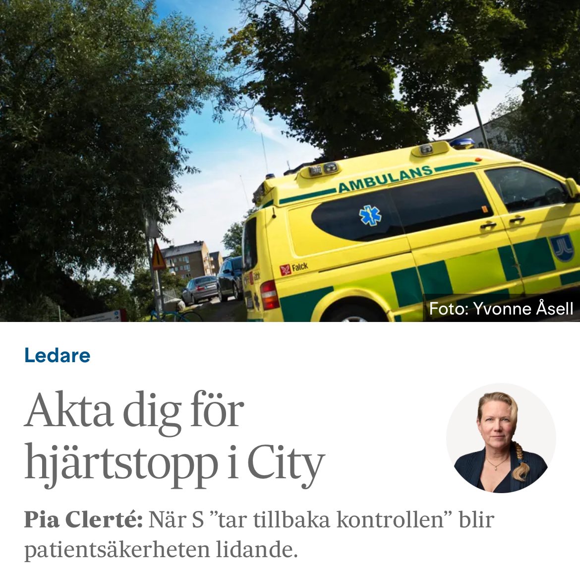 Patientsäkerheten är nu hotad i det socialdemokratiskt styrda Region Stockholm. Parollen att ”ta tillbaka kontrollen över välfärden” fick ett hårt möte med verkligheten. Läs <a href="/SvDledare/">SvD Ledare</a> och <a href="/PiaClerte/">Pia Clerté</a> svd.se/a/JbaRQb/akta-…