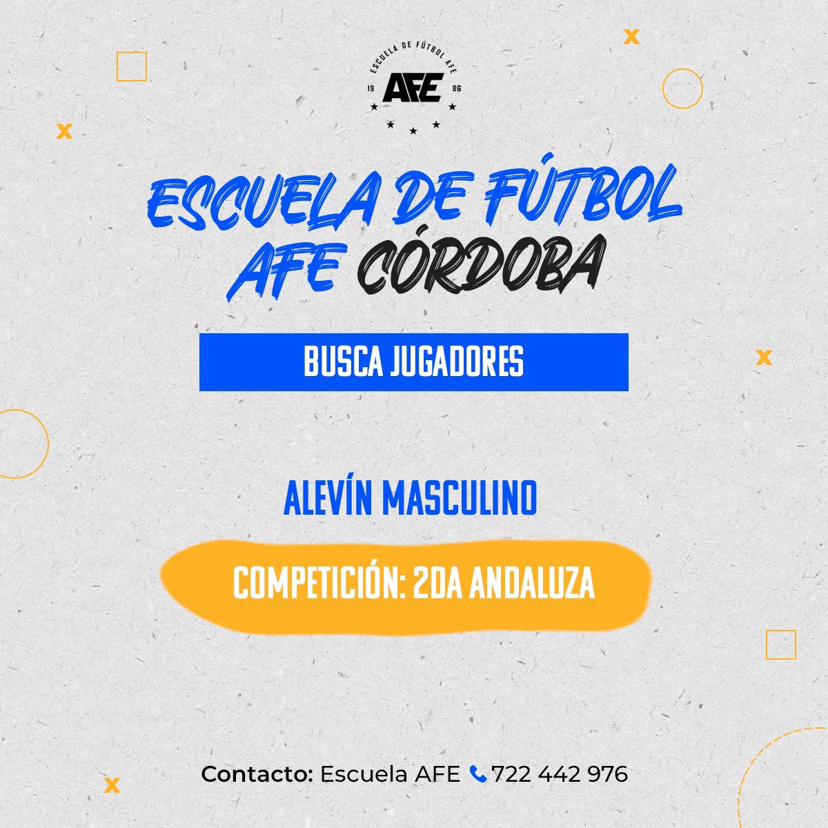 🤘🏼 ESCUELA CÓRDOBA 🤘🏼

ℹ️ Si eres alevín y quieres jugar en nuestra Escuela, ¡es tu momento!

📞 Contacto: 722 442 976

#EscuelaAFECórdoba