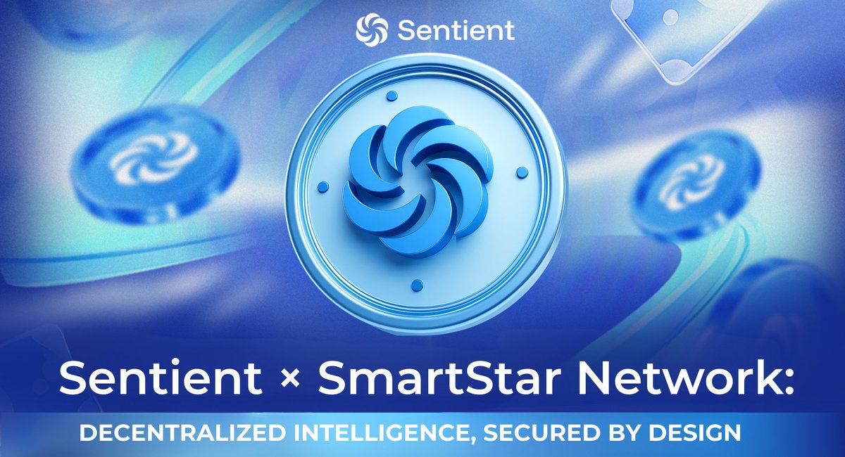 Sentient___io's tweet photo. 🚀#SmartStar Network is Sentient’s decentralized layer for encrypted #AI compute &amp; communication.

🔐Ensures agent data ownership &amp; control
⚙️Powers 10M+ edge nodes via consensus &amp; smart scheduling
🧠Nodes run AI models &amp; data flows
⚡Fast, secure, scalable AI infra

#Sentient https://t.co/laybPQQPCi