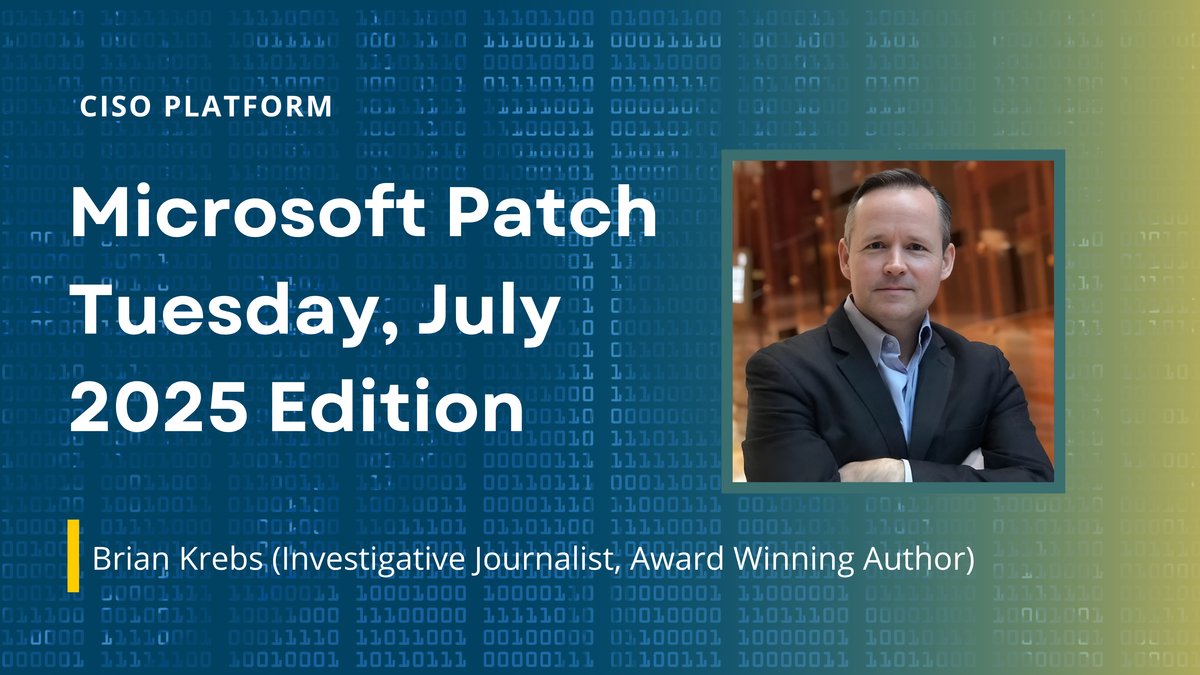 Missed July’s Patch Tuesday? Brian Krebs breaks down critical CVEs, zero-days &amp; key fixes every CISO should know. Prioritize smart, patch faster.

Read: cisoplatform.com/profiles/blogs…

#PatchTuesday #Infosec #VulnerabilityManagement