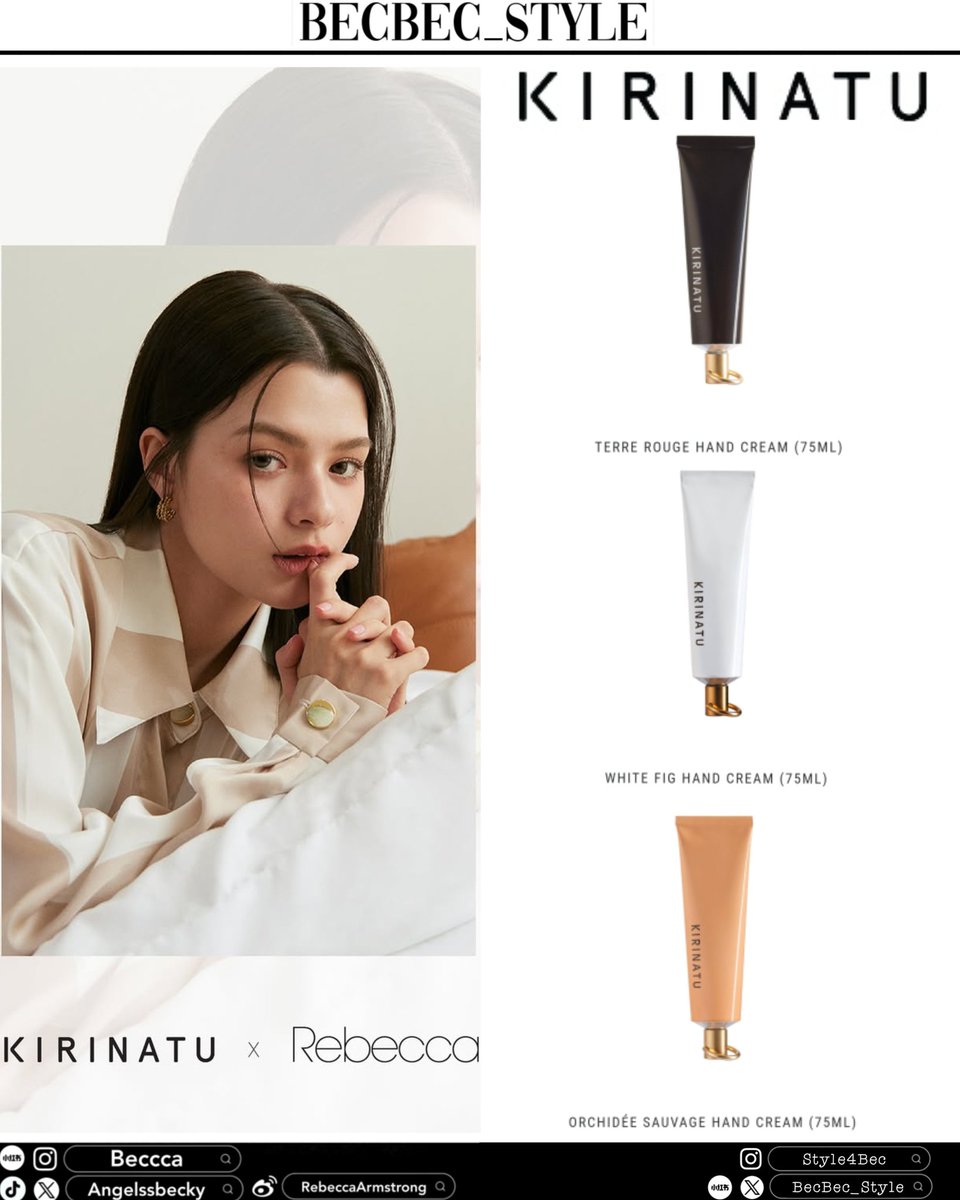 BecBec_Style's tweet image. 20250729 Ⓒ @AngelssBecky post
It’s here! 💖 KIRINATU X REBECCA
— 3 scented sets that tell my story.
.
Each one comes with a special gift just for you! 🎁
Pre-order starts Aug 4 - 8 at 10:00 A.M. (GMT+7) on LINE Shopping @Kirinatu
More info: kirinatu.com/kirinatu-x-reb…
.
#KIRINATU…