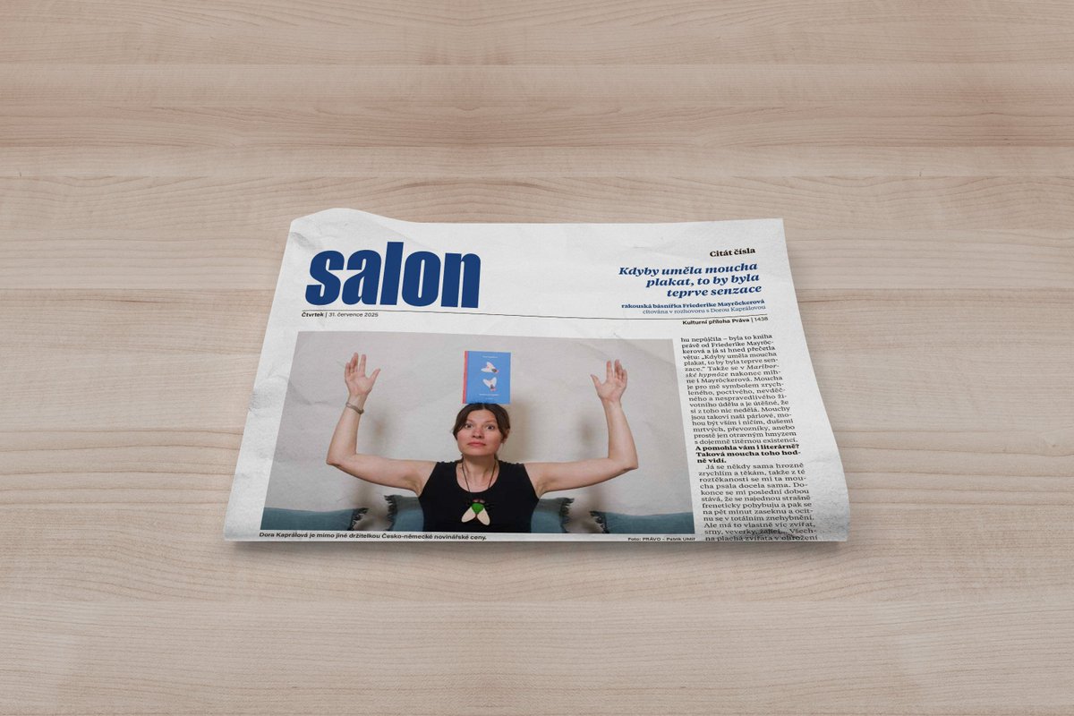 Salon Práva (@pravosalon) on Twitter photo Zítra v Salonu:
• se spisovatelkou Dorou Kaprálovou o její knize Mariborská hypnóza
• Marek Toman o československé stopě Donalda Trumpa
• <a href="/petrfischer3/">petr fischer</a> o výstavě i stejnojmenné knize Eriky Bornové Stíny horkého léta Traudi Schönfeld
• <a href="/Dobraadresa/">Štefan Švec</a> o „hanbatém“ Karlově mostě Zítra v Salonu:
• se spisovatelkou Dorou Kaprálovou o její knize Mariborská hypnóza
• Marek Toman o československé stopě Donalda Trumpa
• <a href="/petrfischer3/">petr fischer</a> o výstavě i stejnojmenné knize Eriky Bornové Stíny horkého léta Traudi Schönfeld
• <a href="/Dobraadresa/">Štefan Švec</a> o „hanbatém“ Karlově mostě