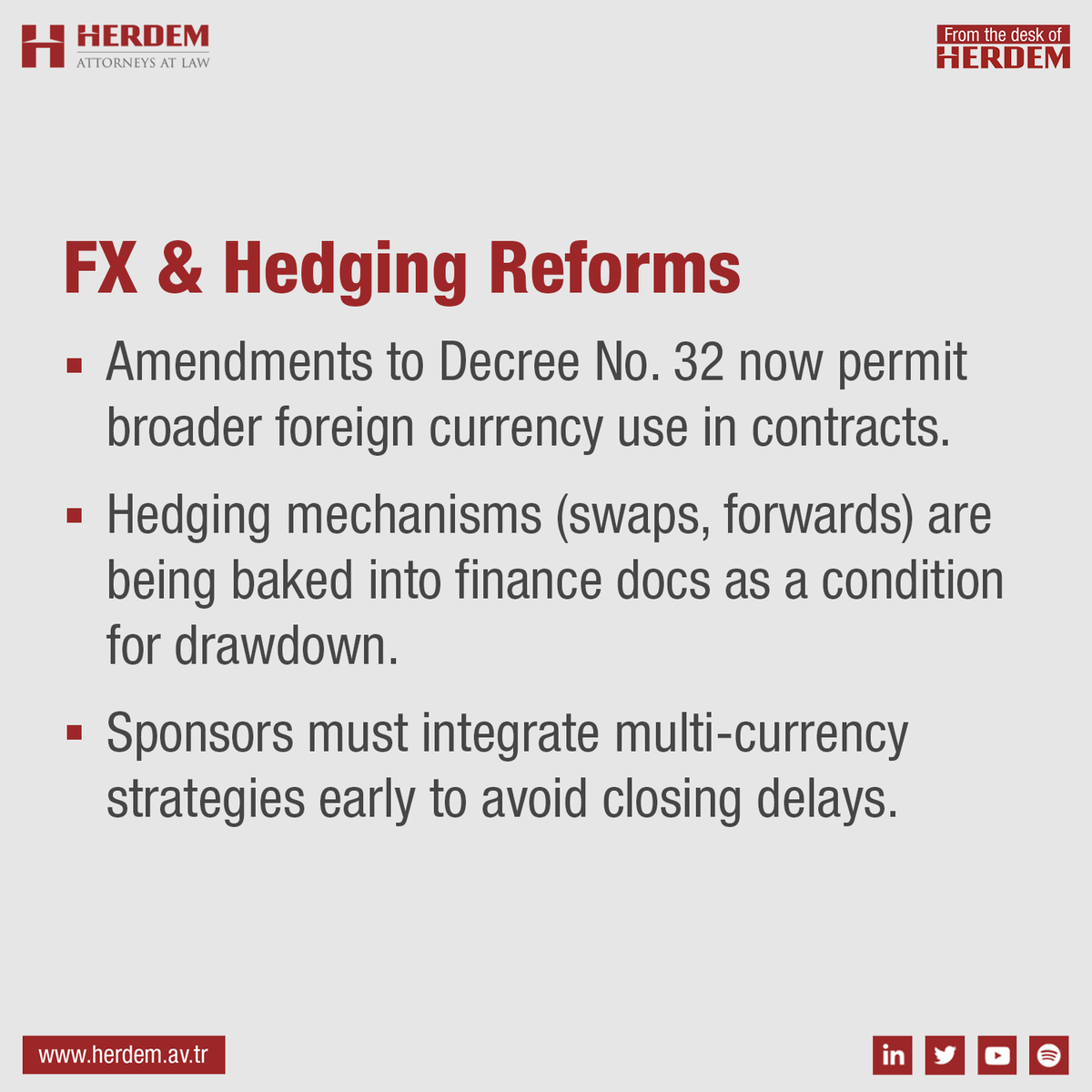 Herdemlaw's tweet image. 📊 Türkiye Project Finance 2025: 5 Legal Trends You Can’t Ignore

👉 Which of these legal changes will shape your projects the most in 2025?

#ProjectFinance #Türkiye #LegalTrends #PPP #FX #ESG #Fintech #Infrastructure #Bankability #herdem