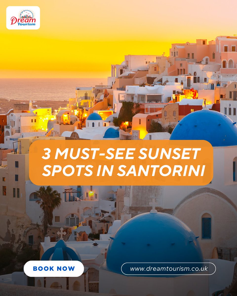 dreamtourismuk's tweet image. 3 must-see sunset spots in Santorini – discover where the skies turn unforgettable. Plan your trip with dreamtourism.co.uk
#SantoriniSunset #SantoriniViews #DreamTourismUK #SantoriniTravel #VisitSantorini #SantoriniEscape #SantoriniTrip #SantoriniGreece #SunsetViews