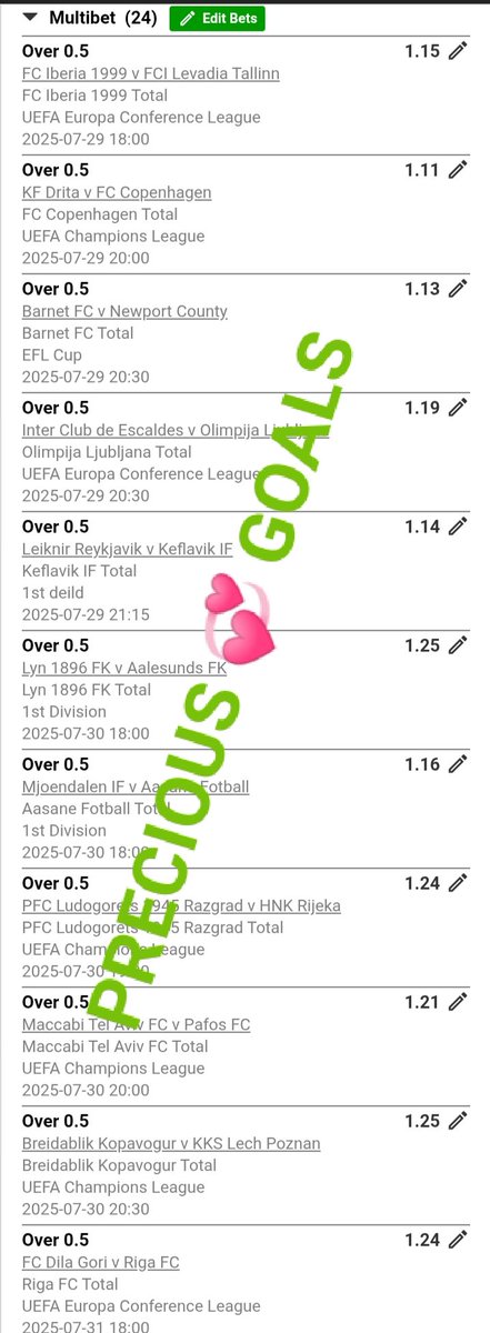 GreenWorldCTM's tweet image. Just a single goal ( over 0.5)
Rent target π―
Booking Code BW80BE7CB
85 Odds
π―ππ‘
Until 31st