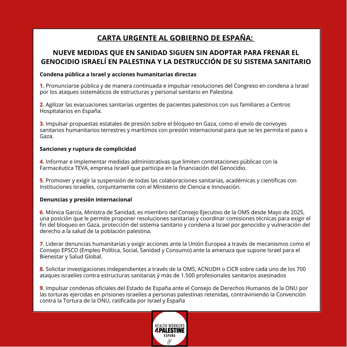 HW4PALESTINE SPAIN (HW4PS) (@hw4palestspain) on Twitter photo 🚩 MADRID, en el Ministerio de Sanidad <a href="/sanidadgob/">Ministerio de Sanidad</a>
🗓️ HOY, 29 de Julio
⏰ 19:00
#FreePalestine 🇵🇸✊🏽
<a href="/Monica_Garcia_G/">Mónica García</a>
<a href="/javierpadillab/">Javier Padilla</a> 🚩 MADRID, en el Ministerio de Sanidad <a href="/sanidadgob/">Ministerio de Sanidad</a>
🗓️ HOY, 29 de Julio
⏰ 19:00
#FreePalestine 🇵🇸✊🏽
<a href="/Monica_Garcia_G/">Mónica García</a>
<a href="/javierpadillab/">Javier Padilla</a>