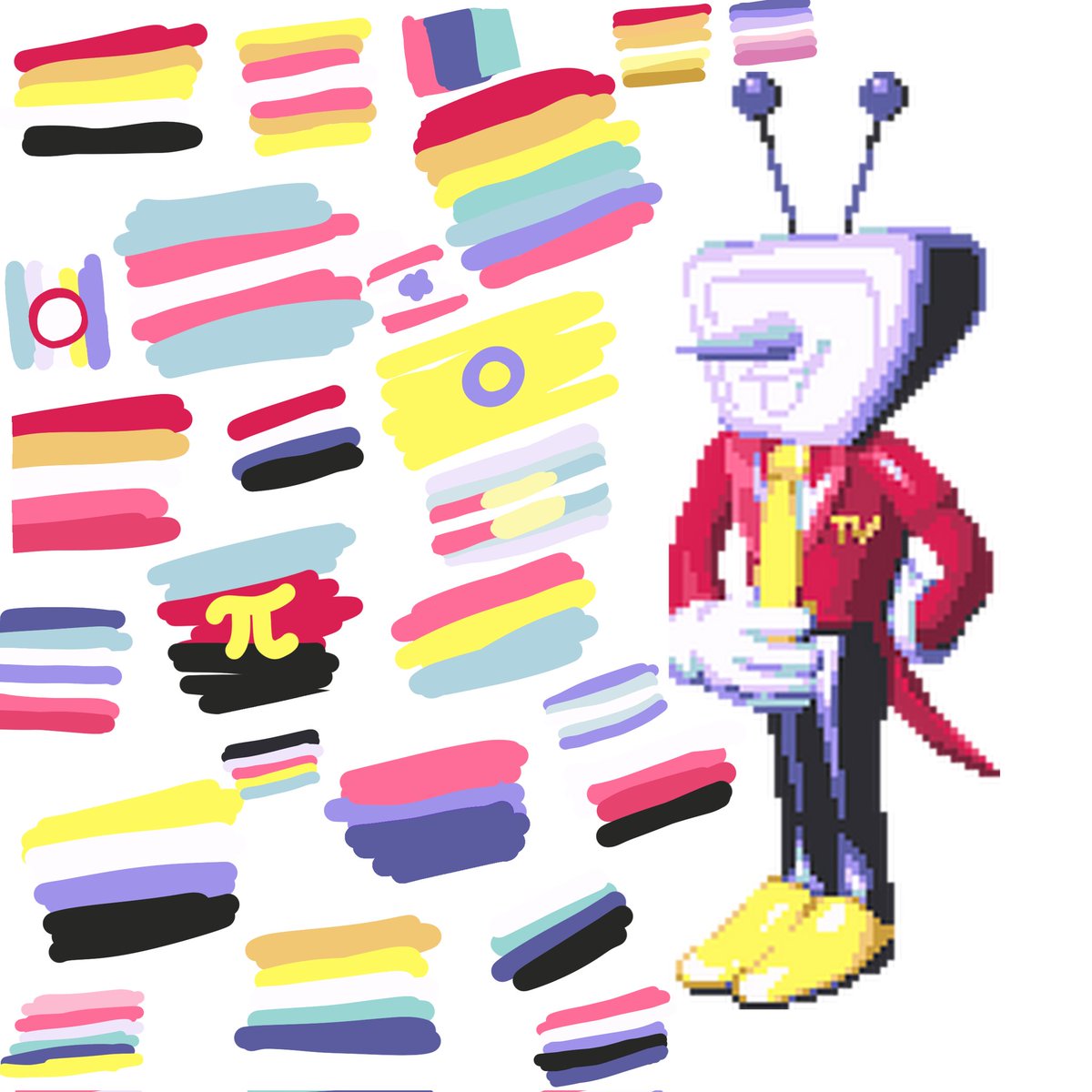 Colorpicked as many pride flags as I could with this guy

#deltarune #tenna
