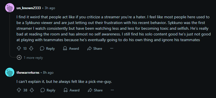 wistfulsapling's tweet photo. Sykkuno used to farm clips now he farms hate threads. Says he's not intentionally inting his streams but is out of touch with his fanbase theyre turning on him and its affecting friends that play with him because people would rather turn off the steam than watch a Sykkuno lobby https://t.co/tjSsbijOun