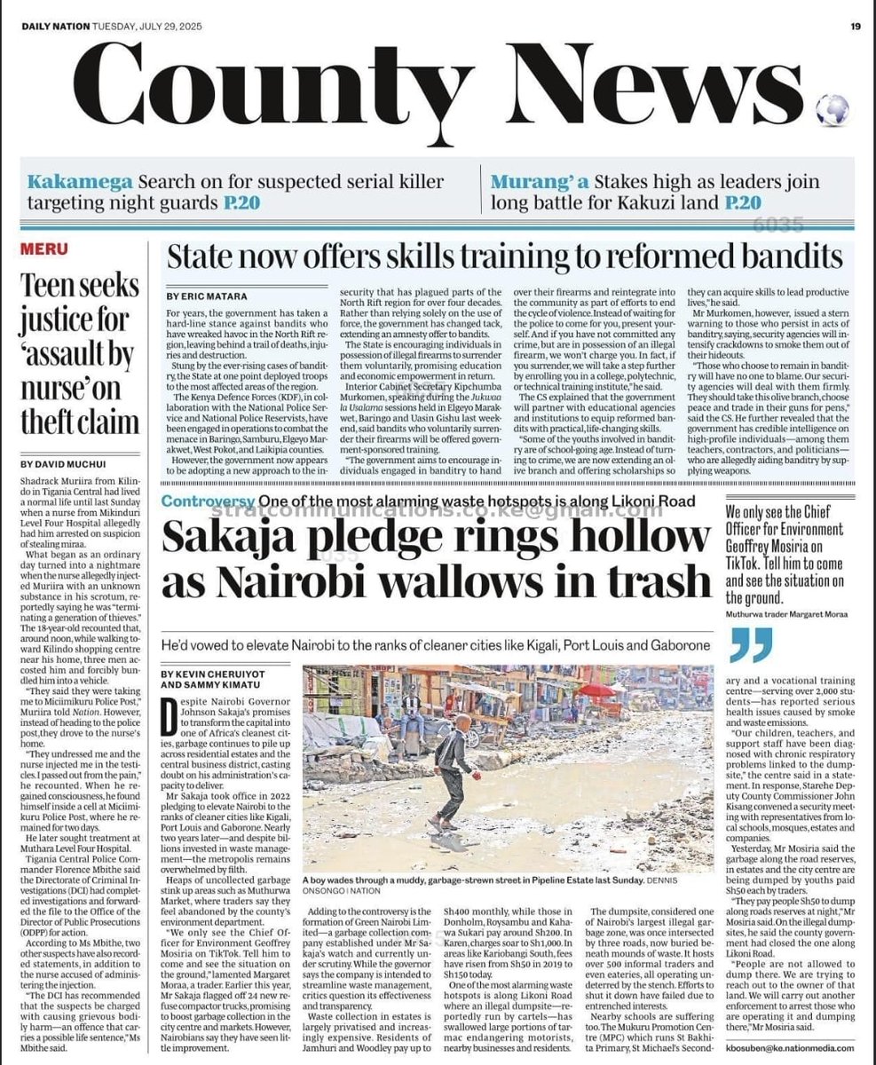 KAELI254_'s tweet image. The State has shifted from force to reform in the North Rift, offering amnesty and technical skills training to reformed bandits. Interior CS Kipchumba Murkomen says the initiative targets reintegration, youth empowerment, and long-term security stabilization.