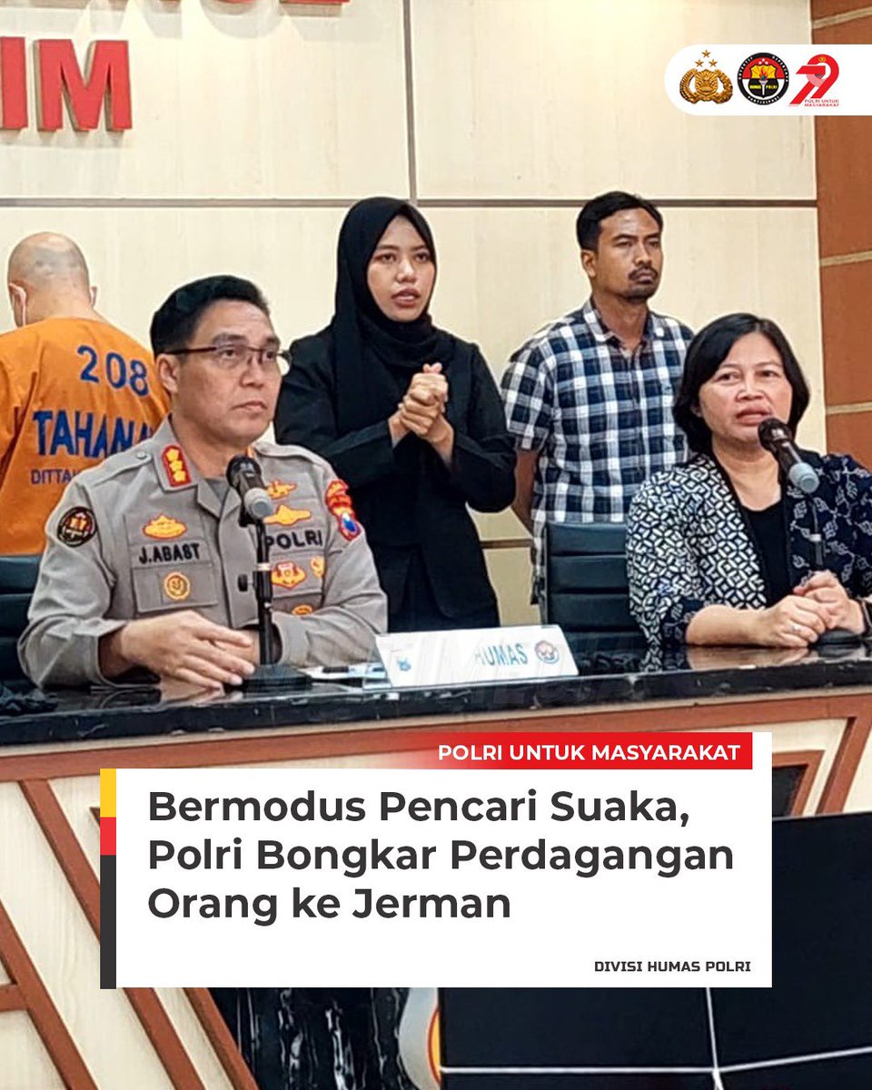 Polri melalui Polda Jawa Timur, mengamankan TGS (49), warga Pati, atas kasus perdagangan orang ke Jerman. 
 Polri Terus berkomitmen #SiapBerantasKriminalitas dan Upaya Penegakan Hukum untuk Indonesia