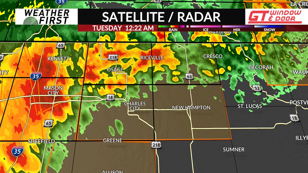 A Severe Thunderstorm Warning is in effect until Jul 29 1:30AM CDT for Floyd, Howard, Chickasaw, Mitchell County. Seek shelter in the warned area stay with @ABC6News for updates.. kaaltv.com/live?utm_mediu…
Get mobile notifications: kaaltv.com/app?utm_medium… #ABC6WX #ABC6WX