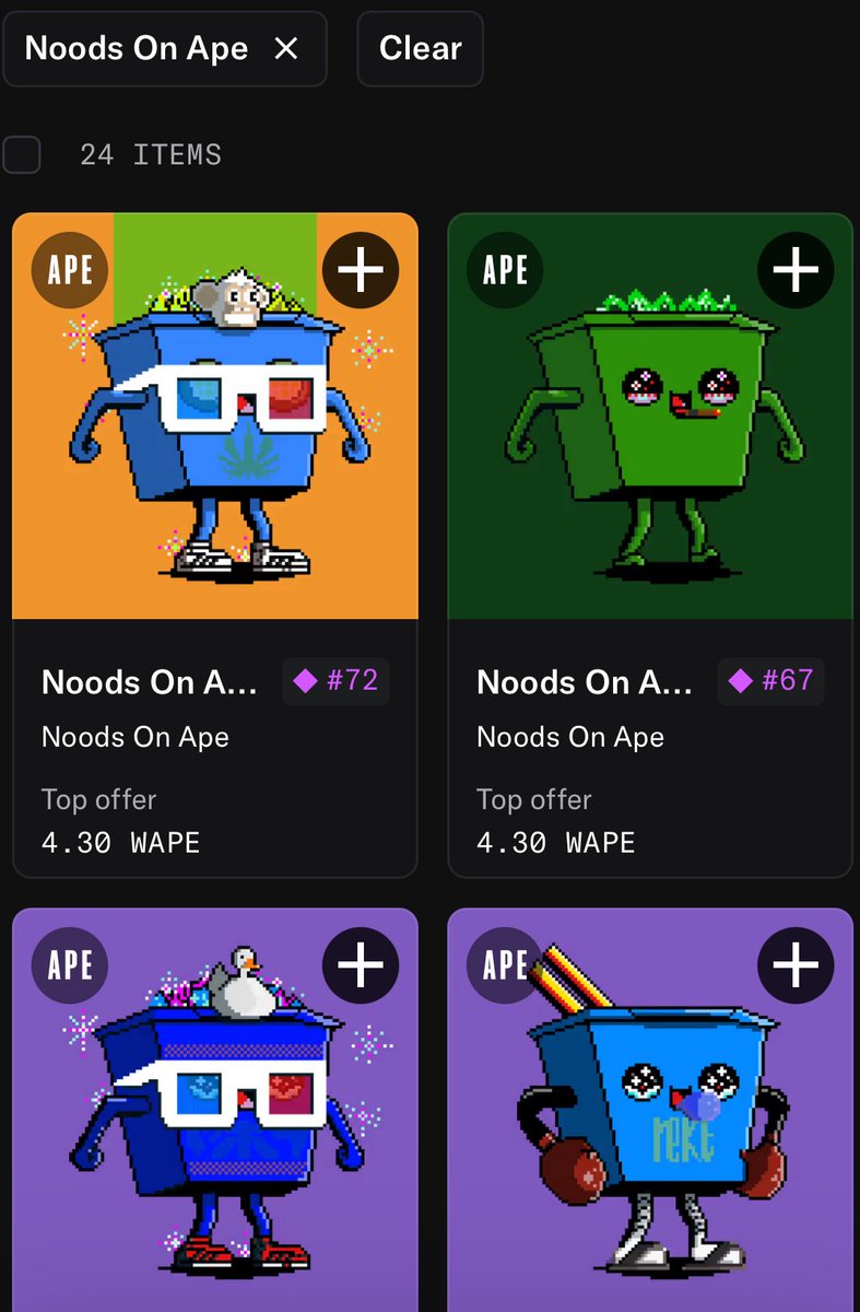 One of my biggest flexes is owning 24 <a href="/NoodsOnApe/">NoodsOnApe</a> 🍜🍜🍜🍜🍜