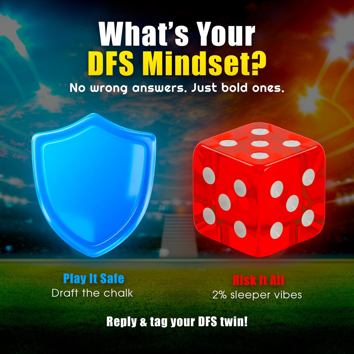 Serious question for the fantasy grinders:

Would you rather draft the chalk and play it safe, or risk it all on the 2% sleeper who could blow up your week.

🤔 There are no wrong answers—just bold ones.
Reply below with your mindset and tag a DFS twin.