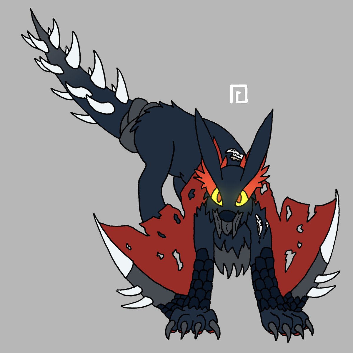i_git_it's tweet image. #artfight attack for @FiveTailedArt 
good nargacuga plushie