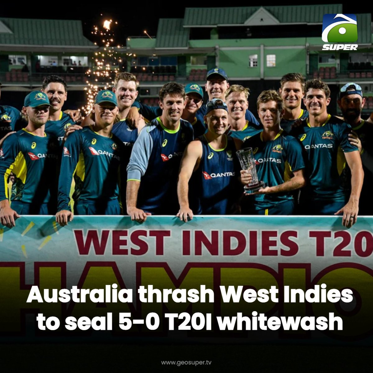 geosupertv's tweet image. Aussies complete Caribbean carnage! 🏏🔥

Read More: tinyurl.com/24h72zov

#AUSvWI #T20Iseries