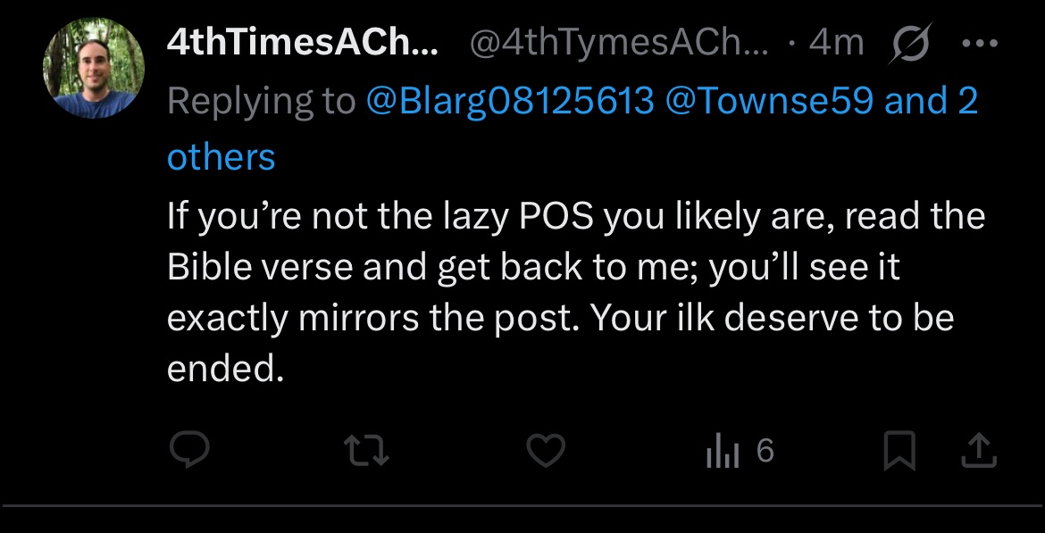 The ZDS people aren’t sending their best and brightest. This guy blocked me then deleted and reposted his vague death threat like four times in a row.