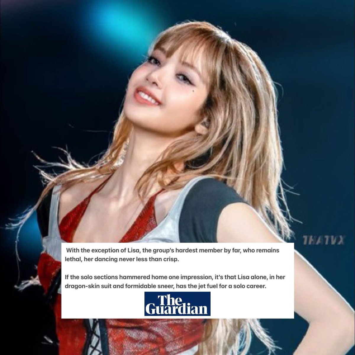 LisaVote50's tweet image. Blackpink review – K-pop queens bring fun to New York with a little fatigue on the side
“With the exception of Lisa, the group’s hardest member by far, who remains lethal, her dancing never less than crisp.” - The Guardian
theguardian.com/music/2025/jul…