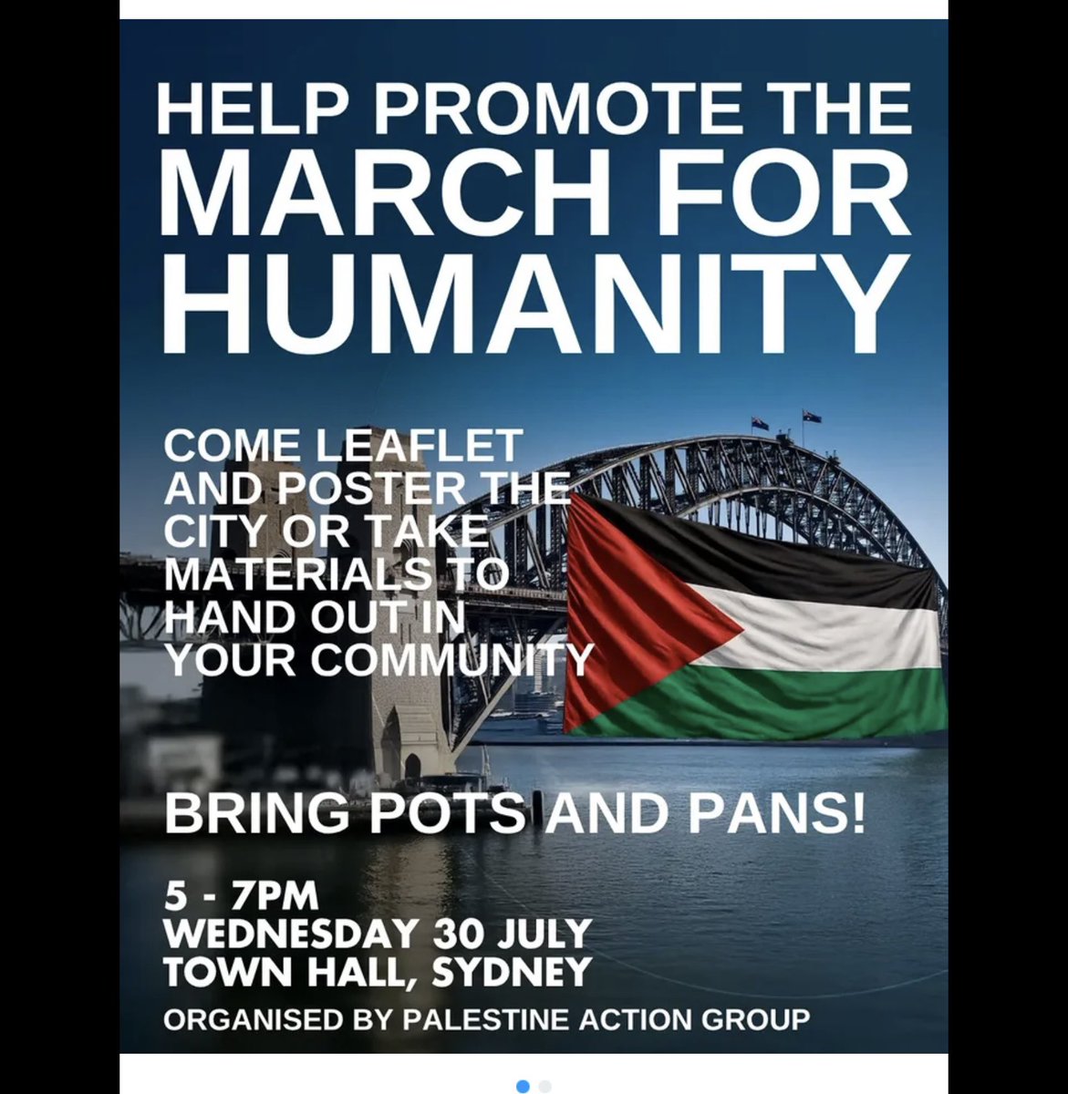 Sydney is determined to claim the bridge for Gaza &amp; Palestine this week. Please share far &amp; wide. Get as many to go as possible. Gaza has reached stage 5 starvation. We must do everything we can