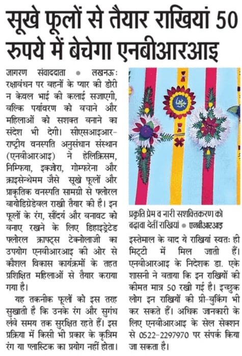 csirnbrilko's tweet image. News coverage of CSIR NBRI's 🌸 Floral Biodegradable Rakhi🌱
@akshasany @DrJitendraSingh
@CSIR_IND @JagranNews @NavbharatTimes @AmritVichar