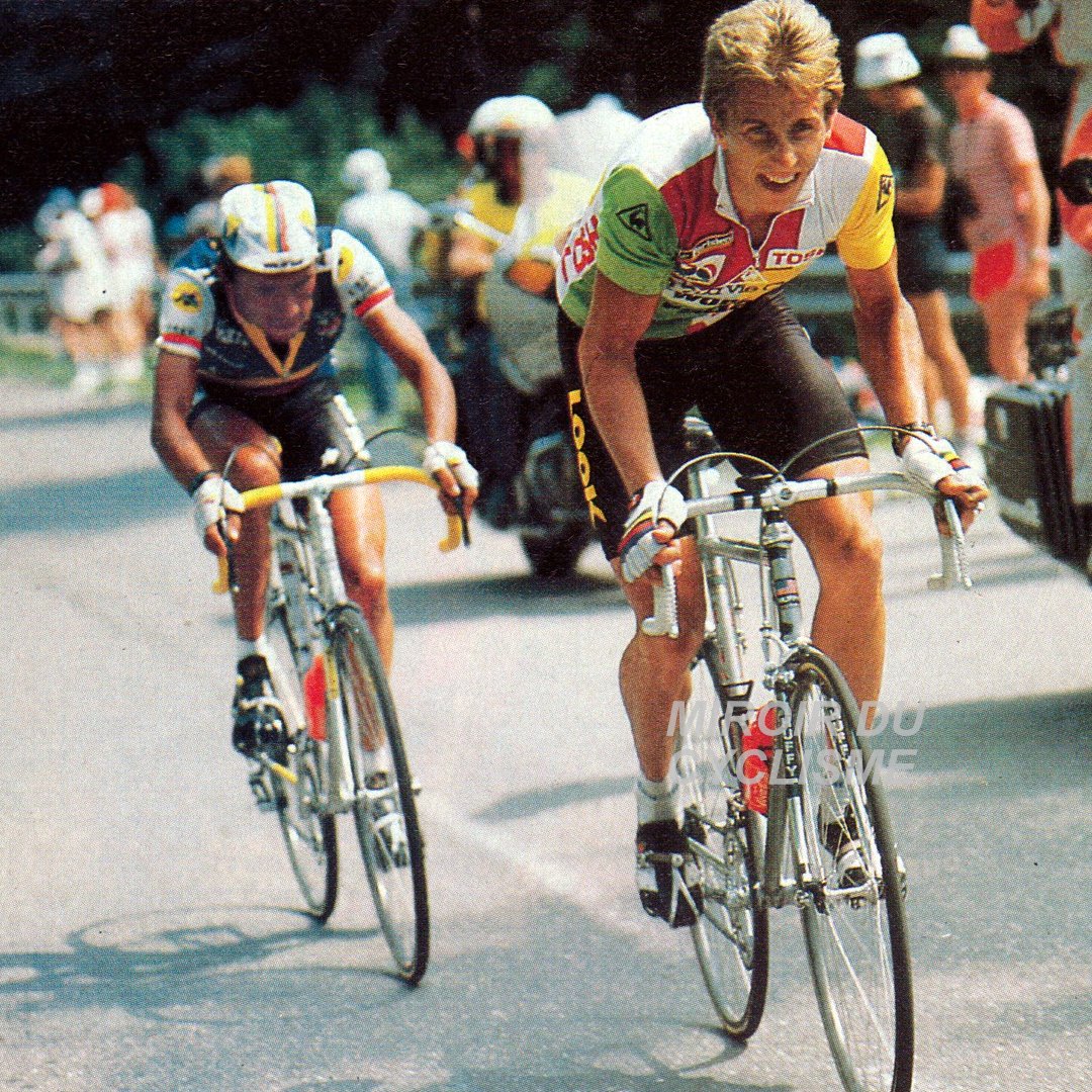 Miroir2Cyclisme's tweet photo. Greg LeMond &amp; Fabia Parra à la poursuite d'Herrera, Hinault &amp; Delgado dans la montée de Morzine-Avoriaz  (11ème étape du Tour de France 1985)

📸 MC
#GregLeMond #FabioParra #TDF #Avoriaz #Morzine #TDF1985 #cyclisme #cycling #ciclismo https://t.co/MVOIrPZDjC