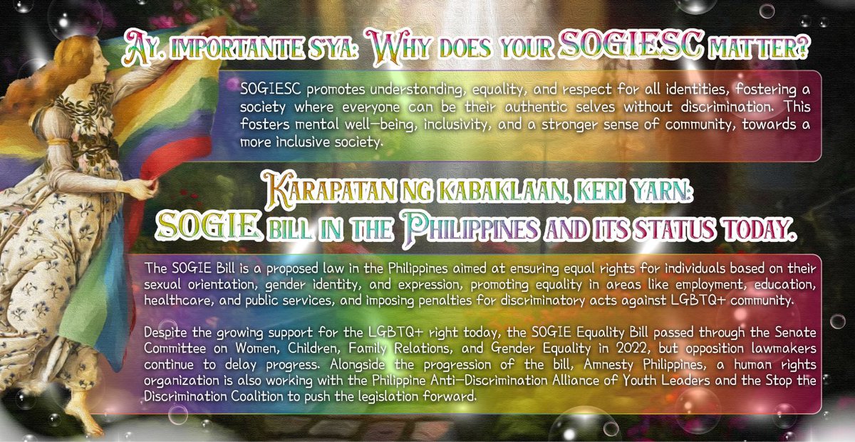 ThePLMPPG's tweet photo. ๐ SOGIE-SC 101 isnโt just for LGBTQ+ โ lahat tayo may SOGIE-SC!
Respect starts with awareness ๐ค
#PLMPropaganda๐
#VivaPropaganda๐ณ๏ธโ๐๐ณ๏ธโโง๏ธ
Pamphlet by: Bella Reyes https://t.co/CL4mrlElys