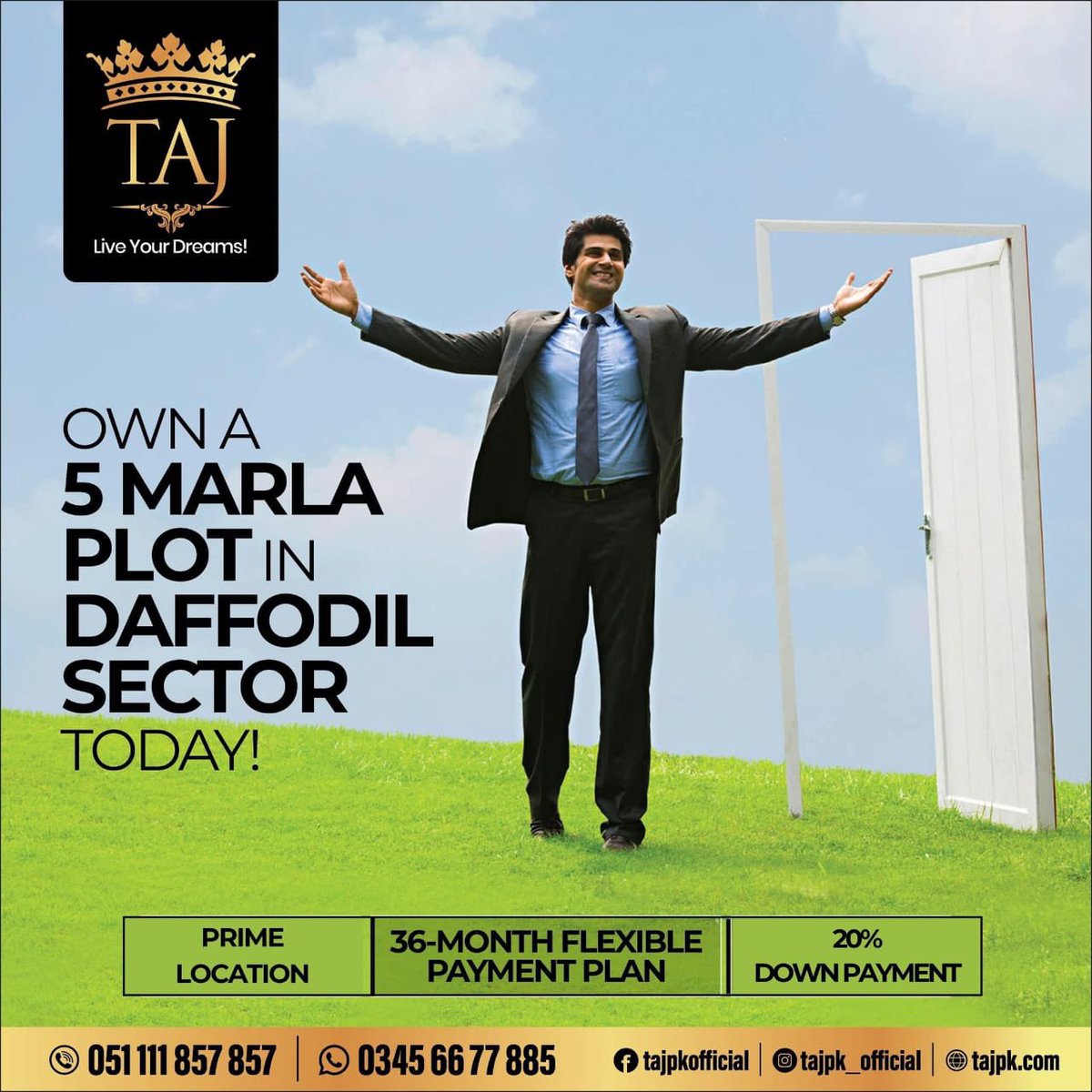 Sardar0mer's tweet photo. Your Dream Plot Awaits in the Daffodil Sector!

The most in-demand sector of Taj is filling up fast — and for good reason. With its prime location, rapid development, and limited 5 Marla plots still available, Daffodil is where smart investors are planting their future.

Make your move today and secure your place in a gated, secure, and beautifully planned community that’s redefining life in the Twin Cities.

📞 051 111 857 857 | 📱 0345 66 77 885 | 🌐 https://t.co/1uGh6GrpqJ

#MeriPropertyMeraTaj #LiveYourDreams #RealEstate #ResidentialPlots #CommercialPlots #LuxuryPlots #PropertyBuyAndSell #Islamabad #Rawalpindi #SGC #SardarGroupOfCompanies