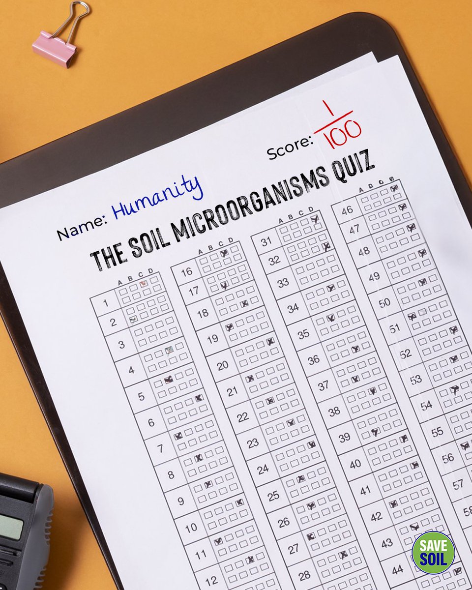 cpsavesoil's tweet image. Humanity’s report card on soil life: 1 out of 100

Did you know...

1) Only about 1% of soil microorganisms have been identified so far, meaning soil is one of the largest reservoirs of microbial diversity on the planet.
2) It takes roughly 500 years for just one inch of soil to